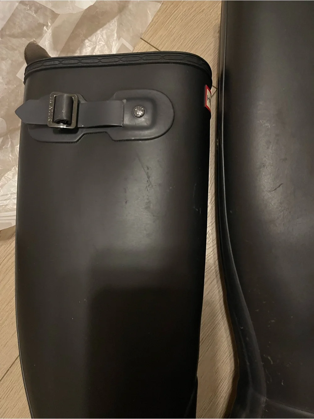 Hunter Black Tall Rubber Rain Boots - Women's